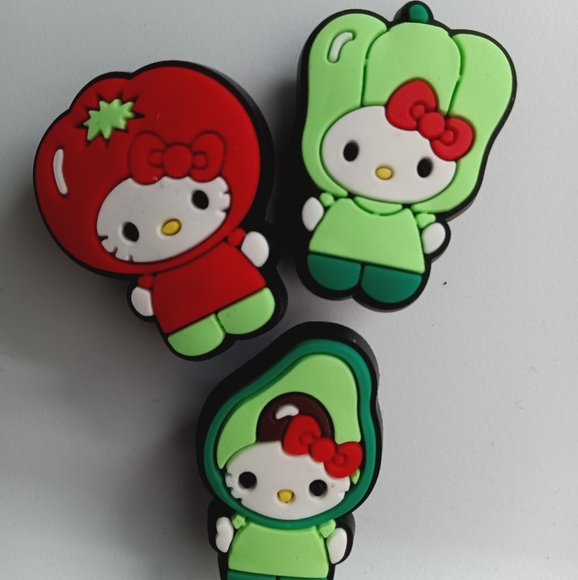 NEW 9pk Hello Kitty Fruits and Veggies Croc Charms - Picture 2 of 2